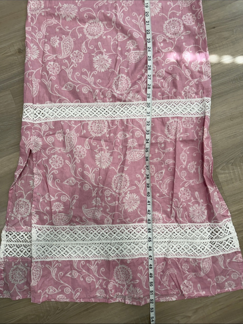 Julia Amory Pink and White Majorelle Caftan Paisley Maxi Dress.  Sz M - Picture 10 of 12